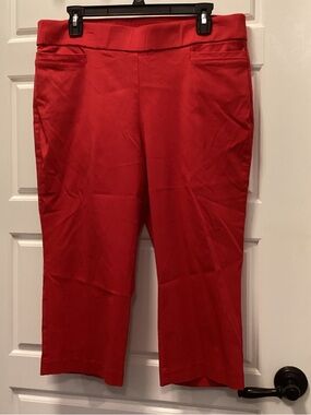 Coral Bay Red Capris Womens Pull-On Knit Waist